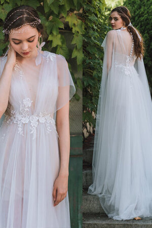 Robe de mariée bucolique avec décoration dentelle de traîne courte fabuleux romantique - Photo 1