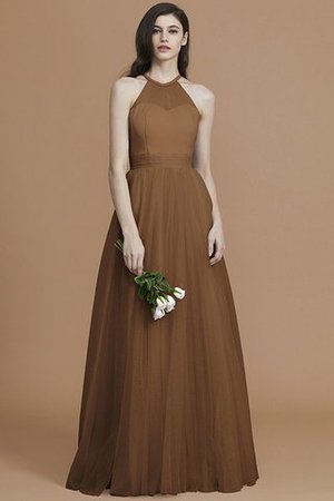 Vestido de Dama de Honor de Corte-A de Escote halter de Hasta el suelo de Cremallera - Foto 10