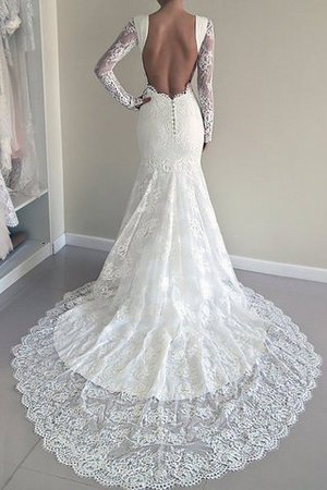 Vestido de Novia de Corte Sirena de Manga larga de Cola Corte de Escote redondo - Foto 2