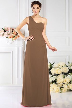 Robe demoiselle d'honneur plissé avec zip en chiffon au drapée a-ligne - Photo 2