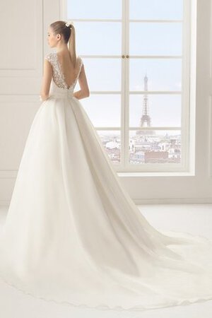 Robe de mariée classique naturel décolleté dans le dos col en bateau a-ligne - Photo 2