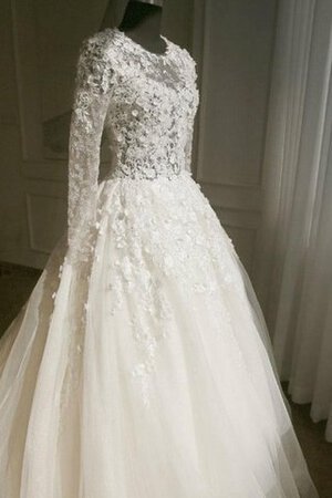 Abito da Sposa Cerniera Buco Della Serratura Schiena con Applique in pizzo conservatore A-Line - Foto 2