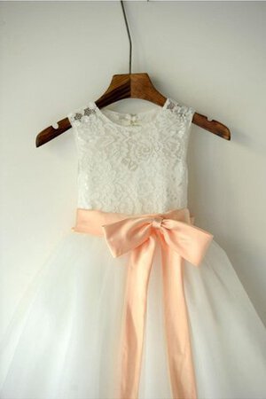 Robe de cortège enfant plissage avec ruban en organza trou de serrure ceinture en étoffe - Photo 2