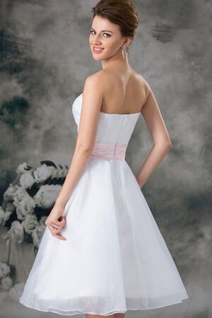 Ärmelloses A-Linie Organza Jugendweihekleid ohne Träger - Bild 7