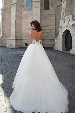 Abito da Sposa A-Line Coda A Strascico Cappella decorato con Maniche Lunghe Elegante Cuore - Foto 2