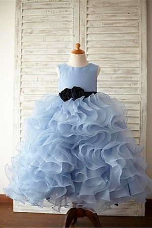 Vestido de Floristas en Organza de Hasta el suelo de Volante de Escote redondo - Foto 1