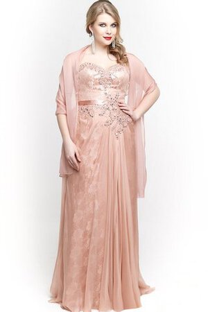 Chiffon Reißverschluss normale Taille langes bodenlanges Ballkleid ohne Ärmeln - Bild 3