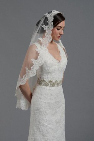 Abito da Sposa A Terra V-Scollo Tubino Senza Maniche Naturale con Fiocco - Foto 2