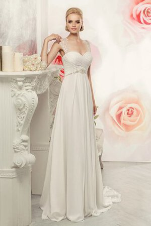 Robe de mariée manche nulle entrecroisé gaine avec chiffon - Photo 1