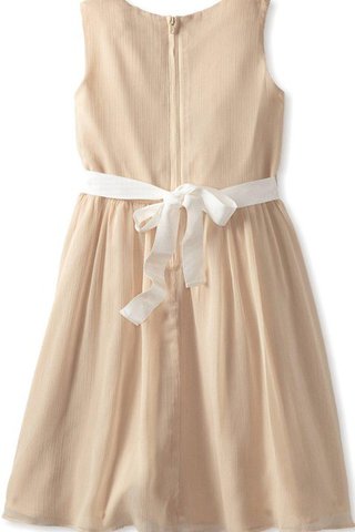 Robe de cortège enfant plissé encolure ronde avec manche épeules enveloppants avec fleurs - Photo 2