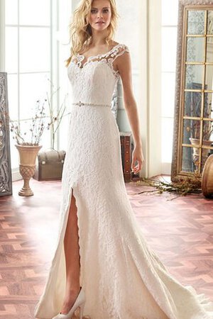 Robe de mariée sexy sobre boutonné de col entaillé avec manche épeules enveloppants - Photo 3