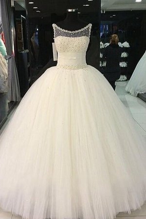 Clasico Vestido de Novia de Corte Evasé de Natural de Sin mangas de Hasta el suelo - Foto 1