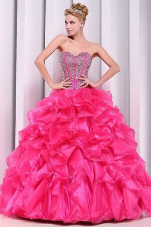 Abito Quinceanera Ball Gown Senza Maniche Naturale con Perline Moderno senza strap - Foto 3