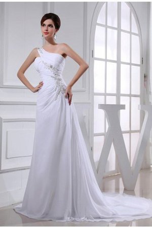 Abito da Sposa Principessa in Chiffon con Perline con Applique Senza Maniche - Foto 1