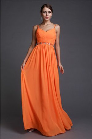 Robe de bal longue en chiffon jusqu'au sol bandouliere spaghetti fermeutre eclair - Photo 1