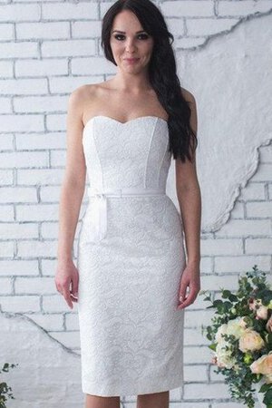 Abito da Sposa Tubino in pizzo al ginocchio sogno senza strap Allacciato - Foto 1