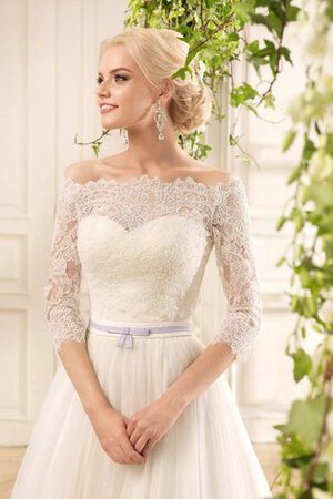 Robe de mariée facile delicat entrecroisé avec décoration dentelle de col en cœur - Photo 3