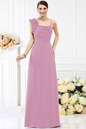 Robe demoiselle d'honneur longue collant manche nulle avec fleurs en chiffon - Photo 20