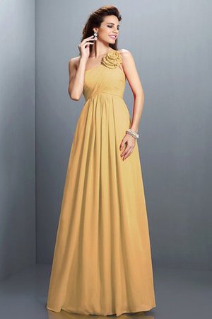 Ärmelloses A Linie Reißverschluss Plissiertes Brautjungfernkleid aus Chiffon - Bild 12