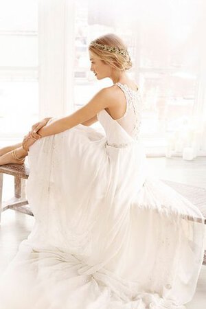 Robe de mariée sexy naturel avec décoration dentelle avec sans manches brodé - Photo 2