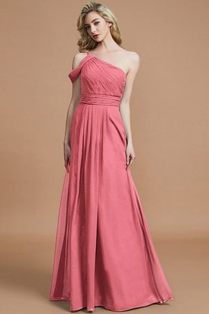 Abito da Damigella Naturale A-Line Principessa in Chiffon Monospalla - Foto 32