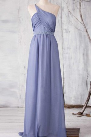 Robe demoiselle d'honneur croisade ruché avec perle ligne a d'épaule asymétrique - Photo 1