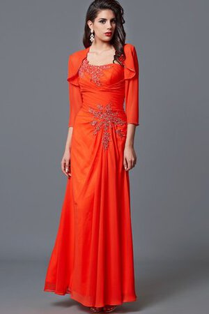 Abito da Sera con Applique in Chiffon Lungo con Perline Elegante Con Giacca - Foto 1