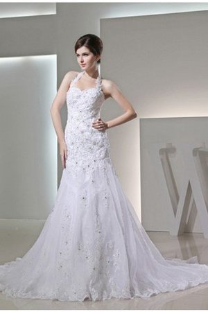 Vestido de Novia de Corte Sirena en Satén de Apliques de Abalorio - Foto 1