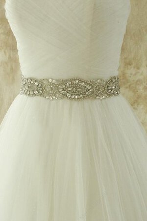 Robe de mariée sexy manche nulle avec perle ceinture textile en tulle - Photo 3