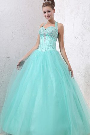 Robe de quinceanera avec perle col en forme de cœur en tulle - Photo 2