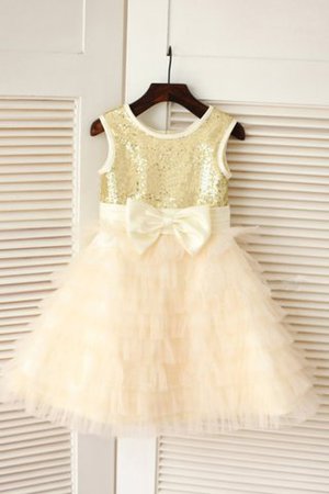 Robe de cortège enfant longue naturel avec zip de princesse manche nulle - Photo 1