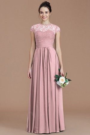 Robe demoiselle d'honneur naturel jusqu'au sol avec chiffon de princesse a-ligne - Photo 27