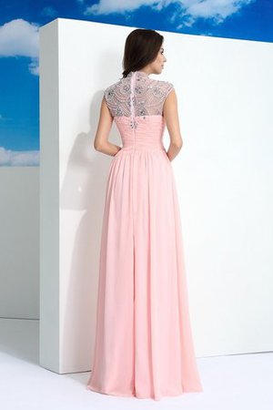 Robe de bal longue avec perle avec chiffon jusqu'au sol avec sans manches - Photo 2