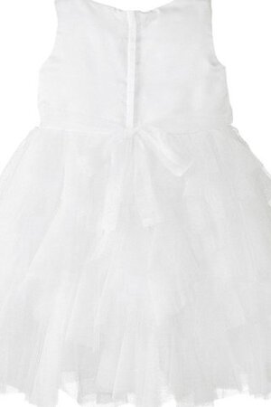 Abito da Cerimonia Bambini A-Line con Fiore in Tulle Senza Maniche con Fiocco - Foto 2