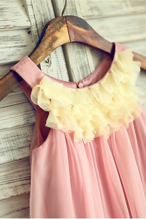 Robe de cortège enfant avec chiffon avec fleurs longueur mollet de princesse ruché - Photo 3