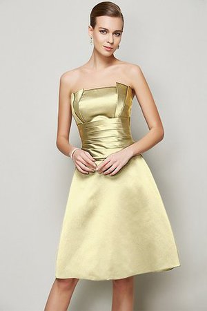 Robe demoiselle d'honneur bref naturel avec sans manches en satin fermeutre eclair - Photo 8