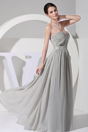 Gerüschtes Herz-Ausschnitt Abendkleid aus Chiffon mit Applikation - Bild 5