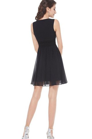 Ärmelloses gerüschtes A-Linie Chiffon schlichtes mini Jugendweihekleid - Bild 2