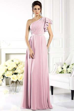 Robe demoiselle d'honneur longue a-ligne de lotus en chiffon avec sans manches - Photo 22