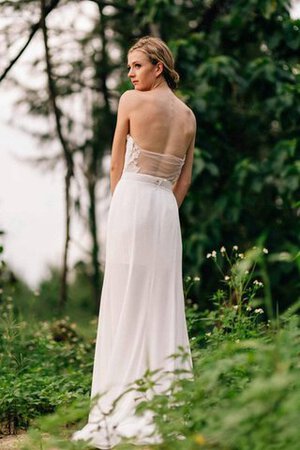 Ärmellos A-Line Herz-Ausschnitt natürliche Taile schlichtes Brautkleid mit Bordüre - Bild 1