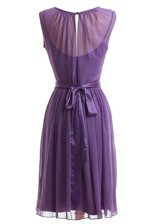 Robe demoiselle d'honneur plissage avec chiffon a-ligne ceinture col en bateau - Photo 2