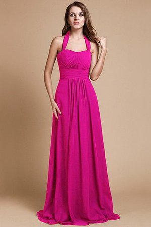 Robe demoiselle d'honneur de lotus en chiffon de princesse a-ligne avec zip - Photo 11