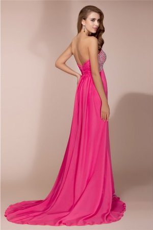 Robe de bal longue avec chiffon avec sans manches avec perle de traîne courte - Photo 2