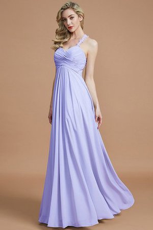 Robe demoiselle d'honneur avec zip jusqu'au sol manche nulle avec chiffon ruché - Photo 23