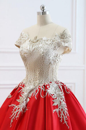 Robe de mariée de princesse longueur au ras du sol avec lacets gracieux en satin - Photo 3