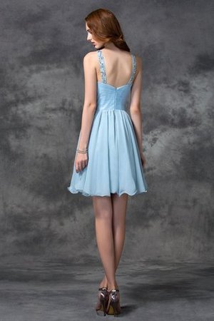 Robe de cocktail naturel de princesse avec sans manches avec perle en chiffon - Photo 2