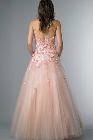 Robe de bal naturel avec sans manches longueur au ras du sol avec fleurs textile en tulle - Photo 2