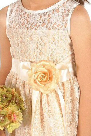 A linie Ärmelloses Blumenmädchenkleid mit Gürtel mit Blume - Bild 3