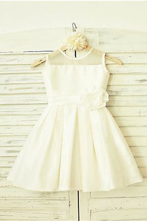 Robe de cortège enfant naturel avec sans manches col u profond avec zip a-ligne - Photo 1