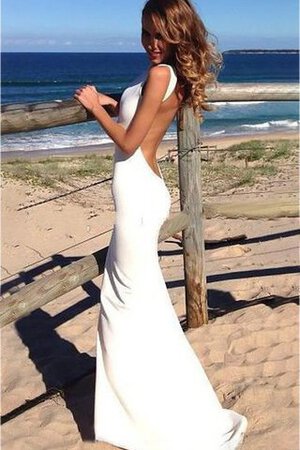 Robe de mariée simple plissé sexy avec sans manches de traîne courte - Photo 1